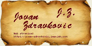 Jovan Zdravković vizit kartica